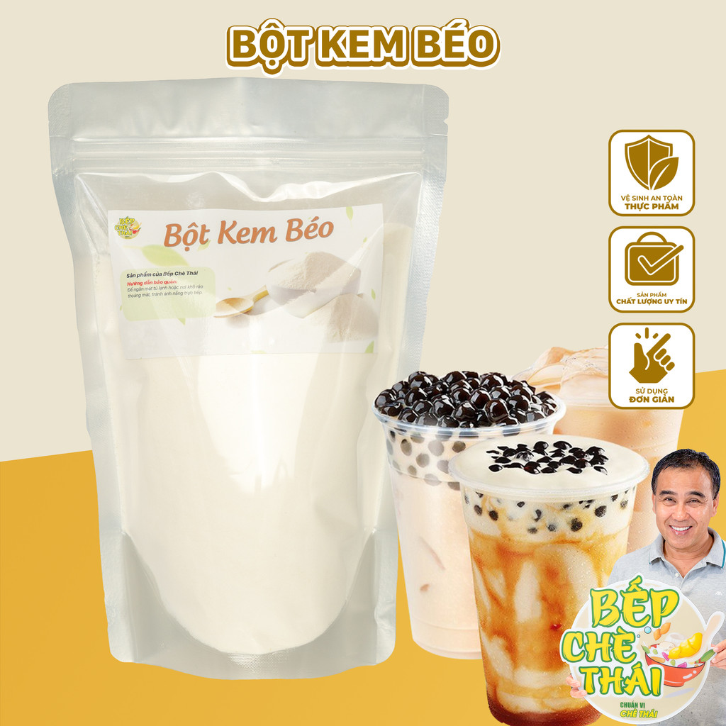 Bột kem béo làm trà sữa trân châu tự pha túi 500gr bếp chè thái