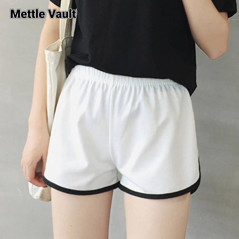 Mettle Vault Fashionable Women's Shorts with Elastic Waist and Contrast Trim ราคา 39 บาท*ส่งฟรี