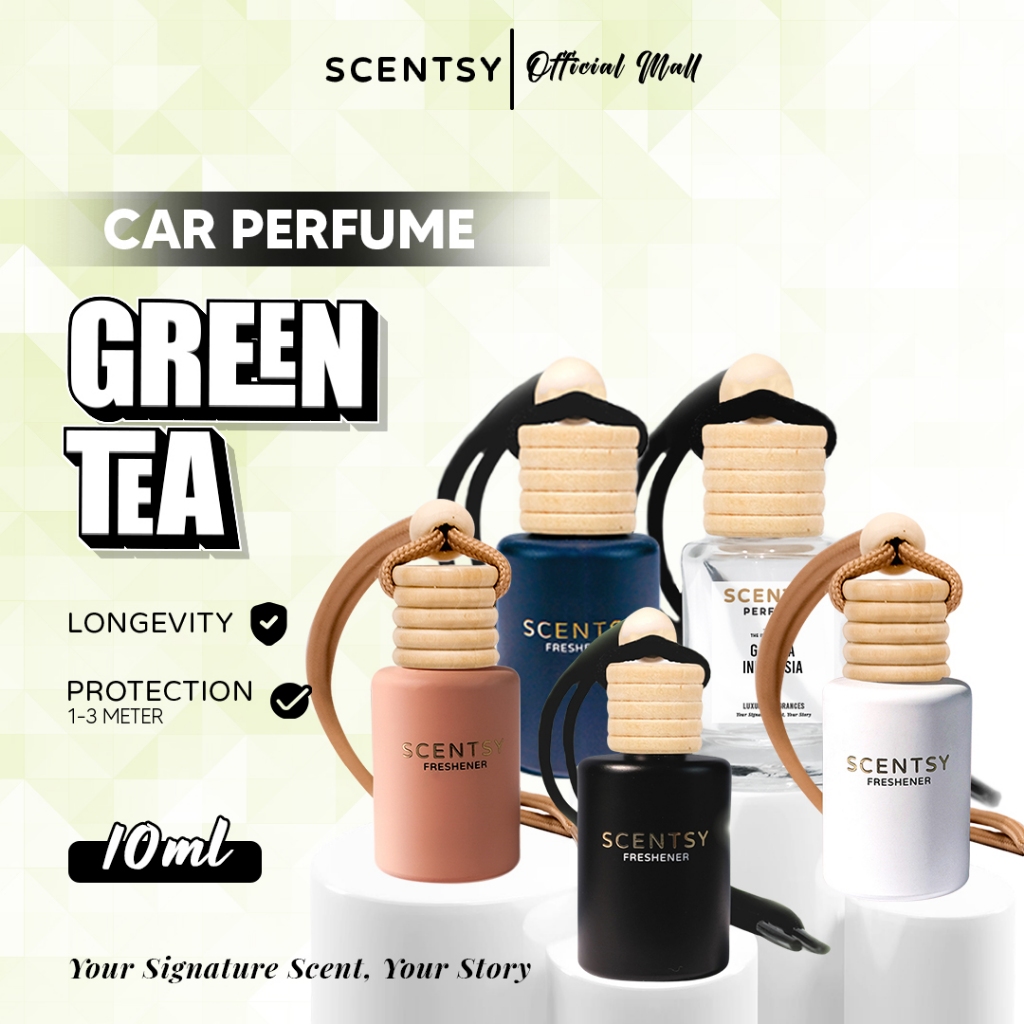SCENTSY Parfum Mobil GREEN TEA Pengharum Anti Mual 10ml Pewangi Ruangan Kantor Toilet Kamar tidur Lemari Inspired by Fragrance Aroma Terapi Mewah Parfum Gantung Capit Jepit AC Aksesoris Mobil Harga 17,950 rupiah*Gratis Ongkir