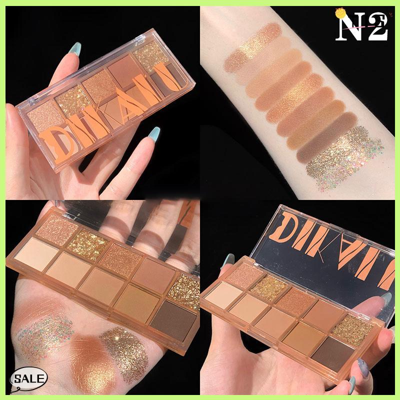 Follow Get New【TIS】 Dikalu 12-Màu Độ Bão Thấp Eyeshadow Palette Tất Cả Các Matte Trà Apricot Mắt Trang Điểm Palette Hàng Ngày Trái Đất Trang Điểm Dài Mắt Bóng - 5
