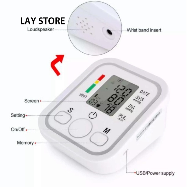 OUDAIXIU Original LCD display arm blood pressure monitor, using German technology, with a 12 month warranty ราคา 137 บาท*ส่งฟรี