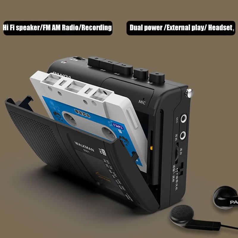Băng di động am/fm đài phát thanh retro cassette âm nhạc máy nghe nhạc walkman băng ghi âm với loa hỗ trợ 3.5mm headphone chơi