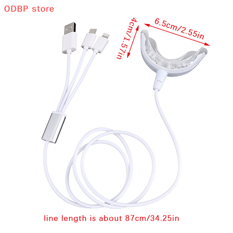 ODBP 3in1 răng làm trắng đèn 16 Đèn Xách Tay USB có thể sạc lại ánh sáng màu xanh bằng miệng