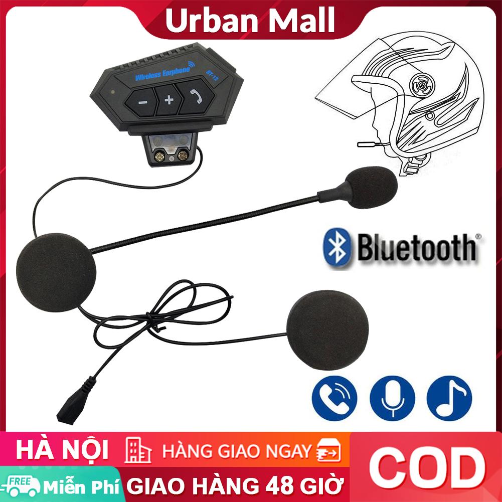 BT12 CSR8635 Motorcycle Bluetooth 4.0+EDR Headset for Motorcycle Helmet Intercom Motor Helmet Headset Wireless Earphones Music Player Speaker with Mic