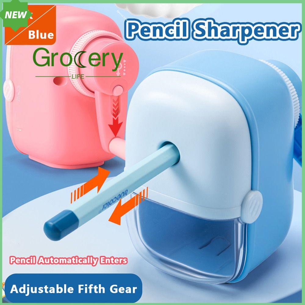 GROCERY LIFE Quay tay Dụng cụ gọt bút chì Bút chì tự động vào Bánh răng thứ năm có thể điều chỉnh Dụng cụ gọt bút chì bằng tay  Chì chống dính Quà tặng