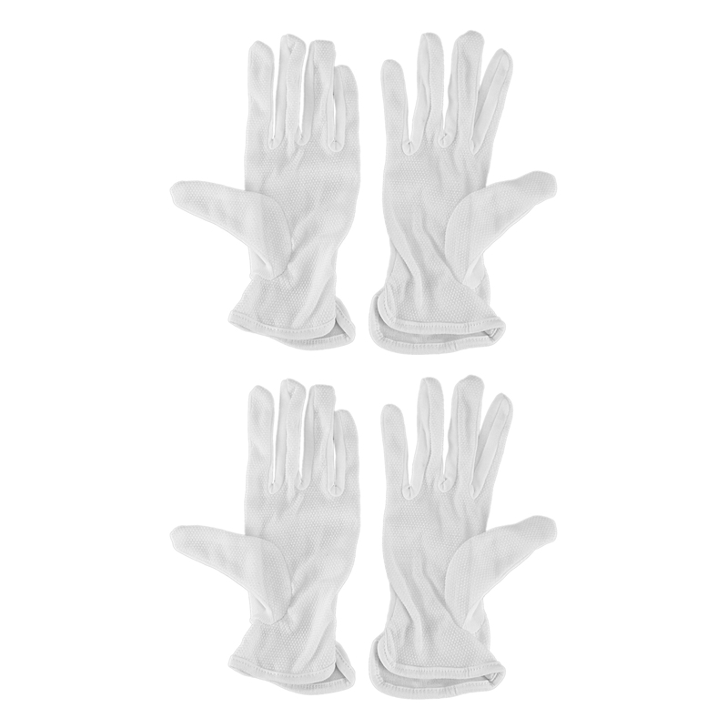 2 Pair Protective Anti-Slip White Cotton Work Driving Gloves