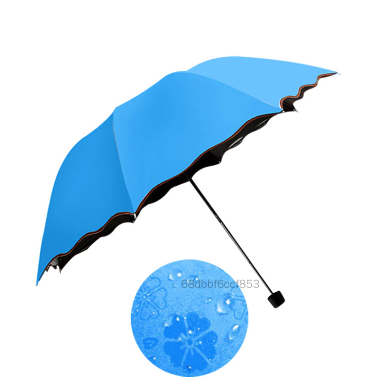 Phụ nữ thời trang đơn giản Umbrella Windproof Sunscreen Magic Flower Dome Ultraviolet Proof Parasol Sun Rain gấp ô FD-VN