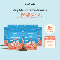 Floof Pets 8 in 1 Dog Multivitamin Supplements Bundle of 8 (300g) | Dog probiotics Dog Vitamins for Immune System Dog Health Supplements Appetite Booster for Dogs and more: Dog Food for Enhanced Dog Care & Immunity Support Coatshine Antioxidants