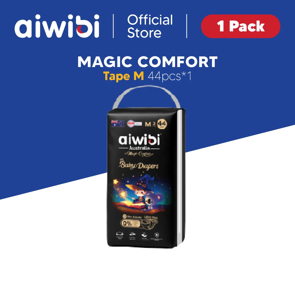 Aiwibi Baby Diapers Magic Comfort (Tape x 1Pack)
