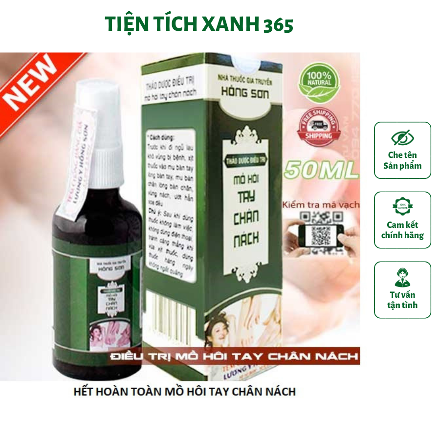 Xịt thảo dược mồ hôi chân tay nách gia truyền Hồng Sơn lọ 50ml