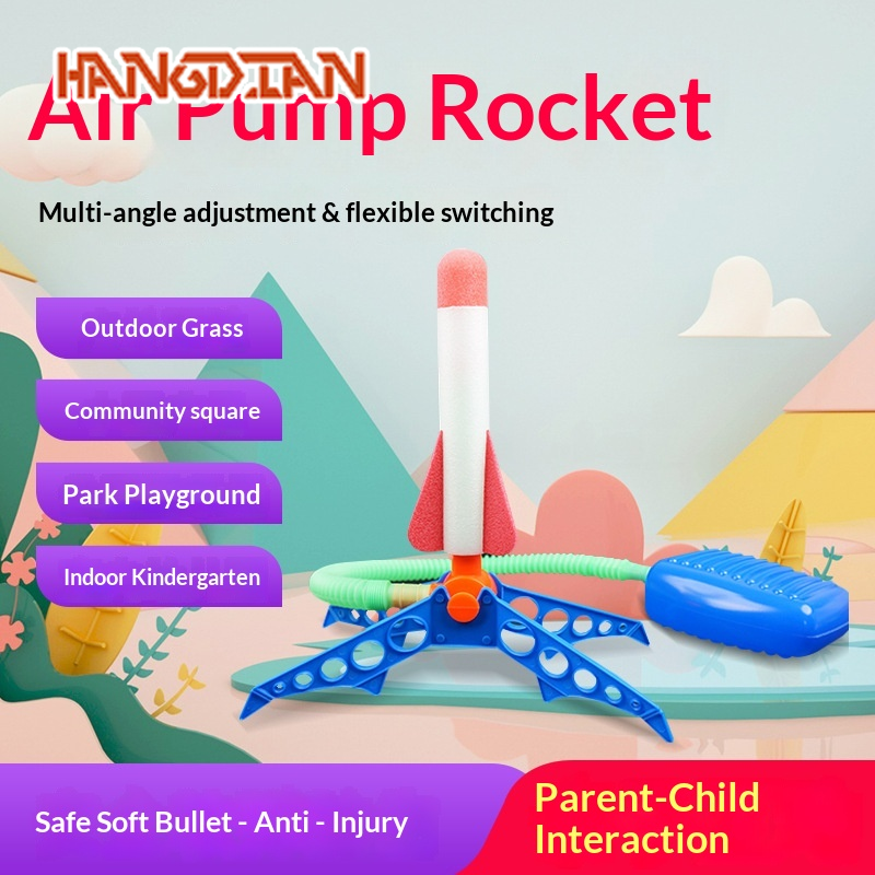 HANGDIAN Kids Foot-Powered Rocket Launcher with Flashing Light, Outdoor Interactive Toy ราคา 72 บาท*ส่งฟรี