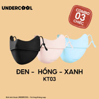 COMBO 3 Khẩu Trang Vải Chống Nắng UV 5D UNDERCOOL UPF+ Unisex Chống Nắng Chính Hãng Vải Lụa Băng Mềm Mịn Mát CB08-KT03