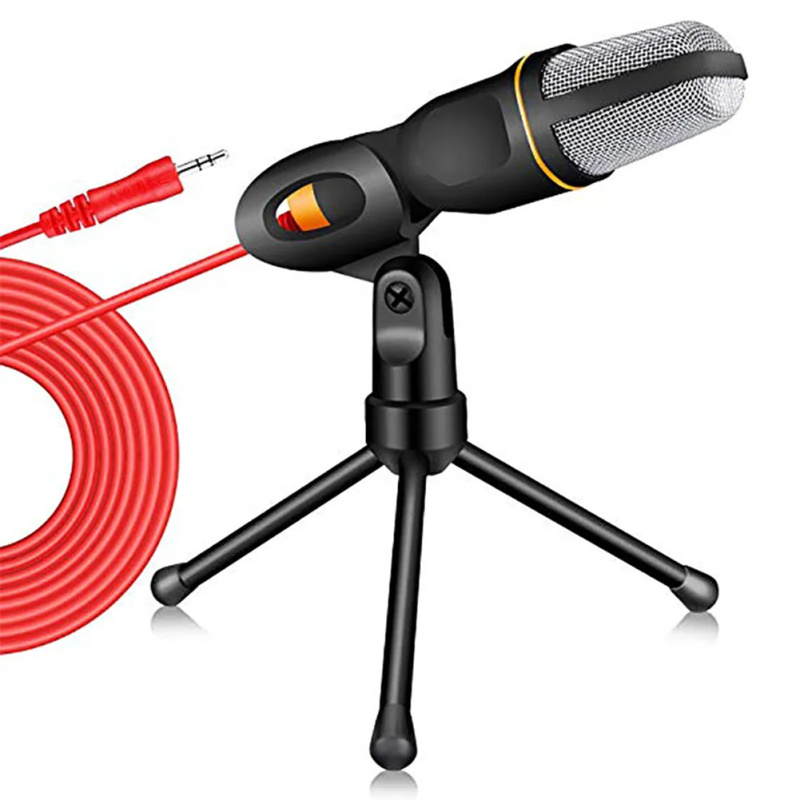 Microphone With Mic Stand Professional 3.5mm Jack Plug Play Recording
