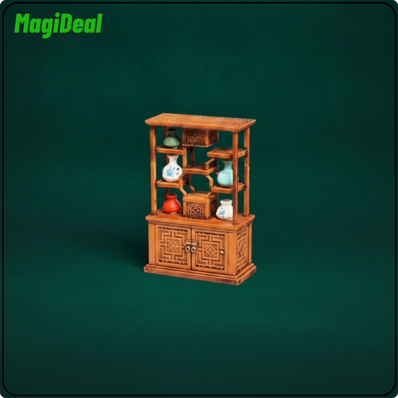 MagiDeal 1/64 Scale Diorama Cabinet Traditional Chinese Miniature Cabinet Wood-Grain Shelf Carved for Hobbyists, Collectors, Micro Landscape ราคา 4,003 บาท*ส่งฟรี