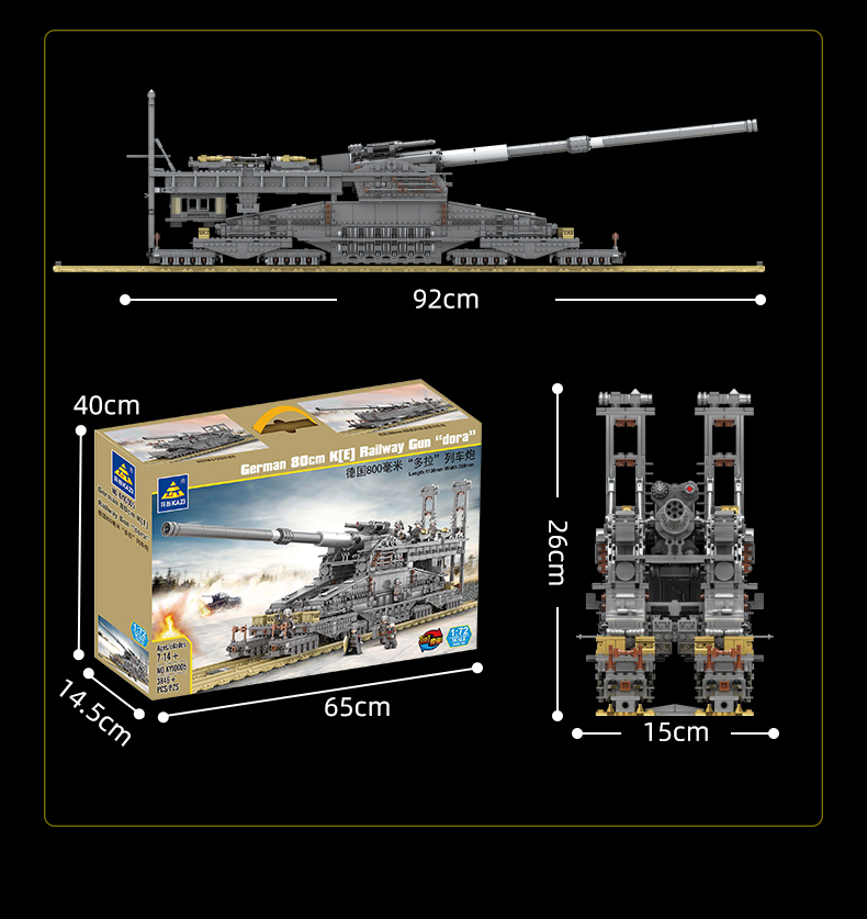 It's not LEGO:KAZI German 80cm k(e) Railway Gun DORA Review 