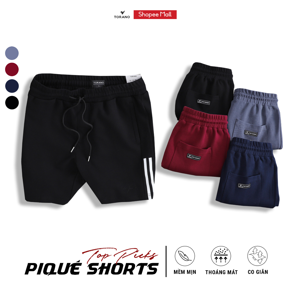 ARRAE [Mã FATREND0503 giảm đến 30k đơn từ 99k] Quần short nam TORANO nỉ can phối Triple-line 4.co giãn YRAEERYREYA