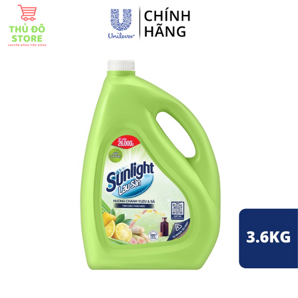 Nước lau sàn sunlight thiên nhiên chanh sả - can 3.6kg