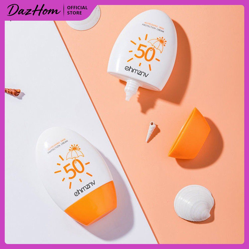 DazHom ครีมกันแดดพลังสูง SPF50 แยกรังสีอัลตราไวโอเลตและสร้างฟิล์มได้อย่างรวดเร็ว ครีมกันแดดกันน้ำและครีมกันเหงื่อทั้งหมดทำให้สดชื่นและไม่เลี่ยนกลางแจ้ง