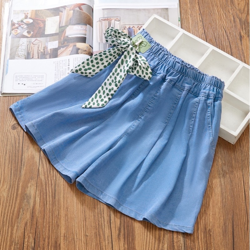 กางเกงยีนขาสั้นลําลอง แบบบาง ทรงหลวม แฟชั่นฤดูร้อน สําหรับเด็กผู้หญิง ราคา 1,666 บาท*ส่งฟรี