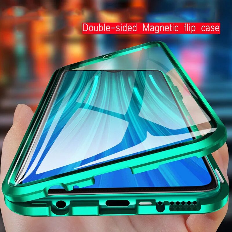 Metal Magnetic Case For Samsung A71 A51 A32 A12 A22 A52 S A73 A31 S21 S22 A14 A54 S23 A53 A33 Double Sided Glass Adsorption Case
