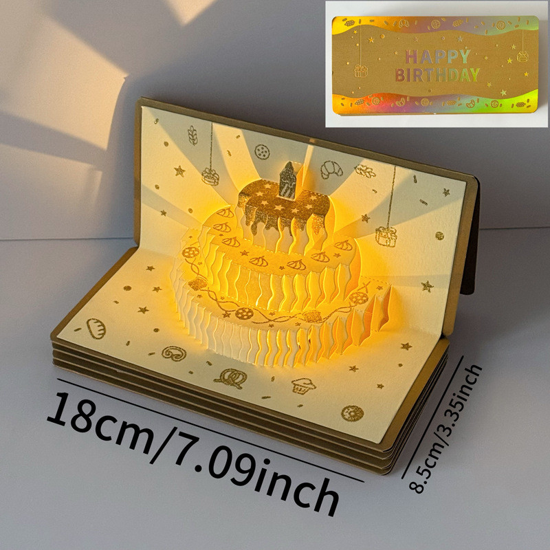Keranixy Thiệp 3D có đèn phát nhạc Thiệp chúc mừng sáng tạo Phong bì lì xì độc đáo Trang trí Tết quà sinh nhật cho gia đình