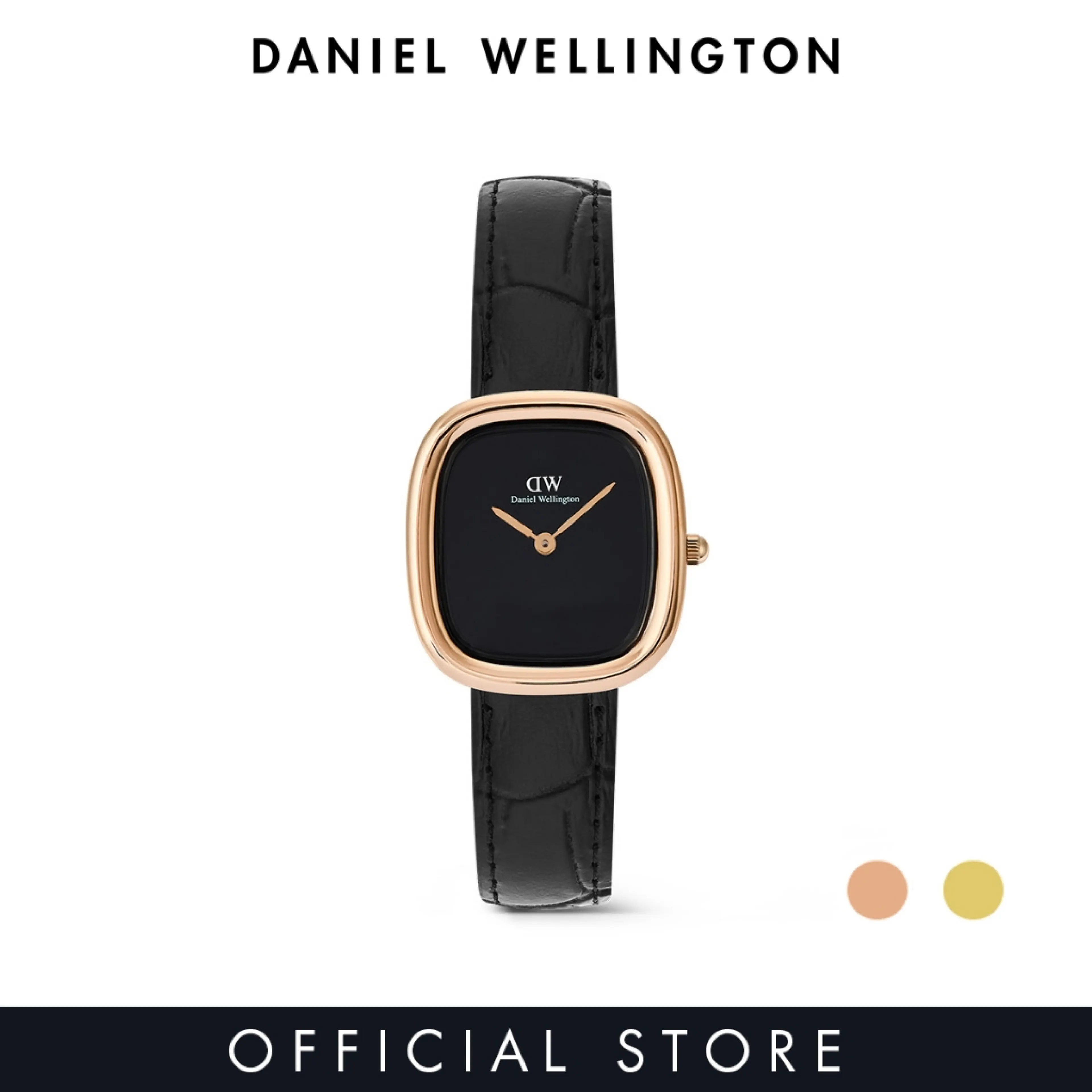 Daniel Wellington Margot Black Croc Onyx Ceramic Rose Gold Women Watch