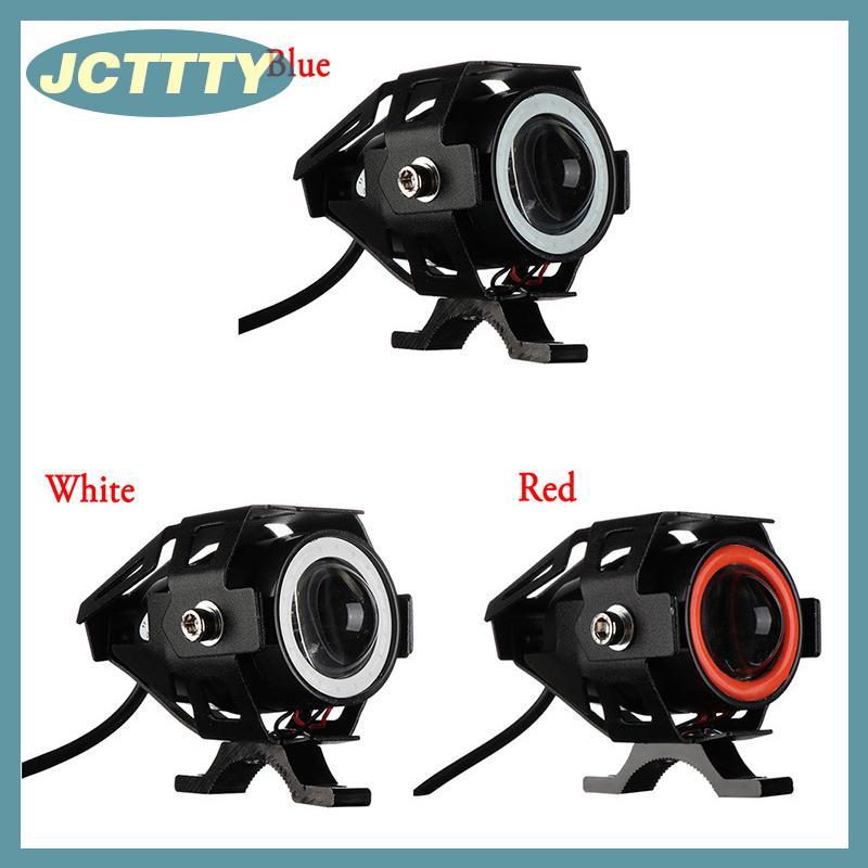 JCTTTY 125W LED Phụ Trợ Xe Máy Đèn Pha Phổ 1200lm Đôi Mắt Thiên Thần U7 Mini Xe Máy Đèn Đèn Xe Đạp Đèn Phụ Kiện