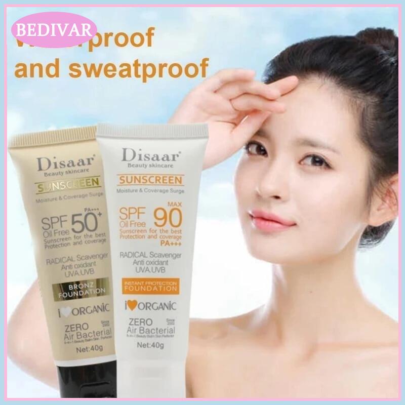 Uv Sunscreen, Sunscreen Mixed with Foundation, Spf 50 Pa+++, Absorbs Quickly, Not Oily, Not Clogged Pores, for Sensitive Skin, Protects Against Radiation, Size, Sunscreen for the Body, 40 Grams.