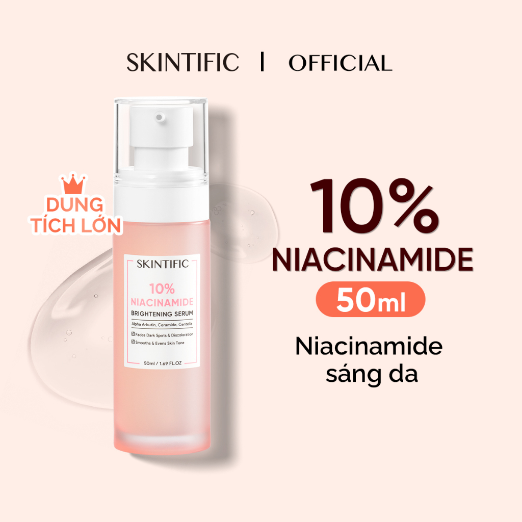 Sản phẩm mới Serum sáng da 10% Niacinamide big size SKINTIFIC 50ml
