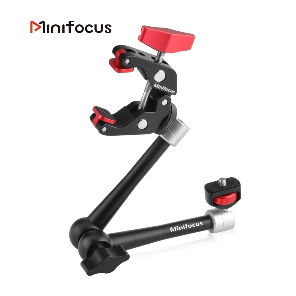 【Luxurious】 11'' Adjustable Articulating Friction Arm With Large Super Clamp Video Vlog Rig Kit For Dslr Camera Cage Led