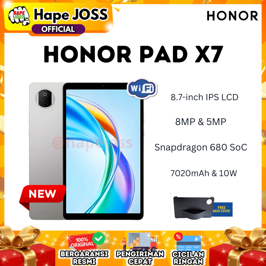 Honor Pad X7 4/128GB Wifi ( FREE CASE ) Garansi Resmi Indonesia Harga 1,599,000 rupiah*Gratis Ongkir