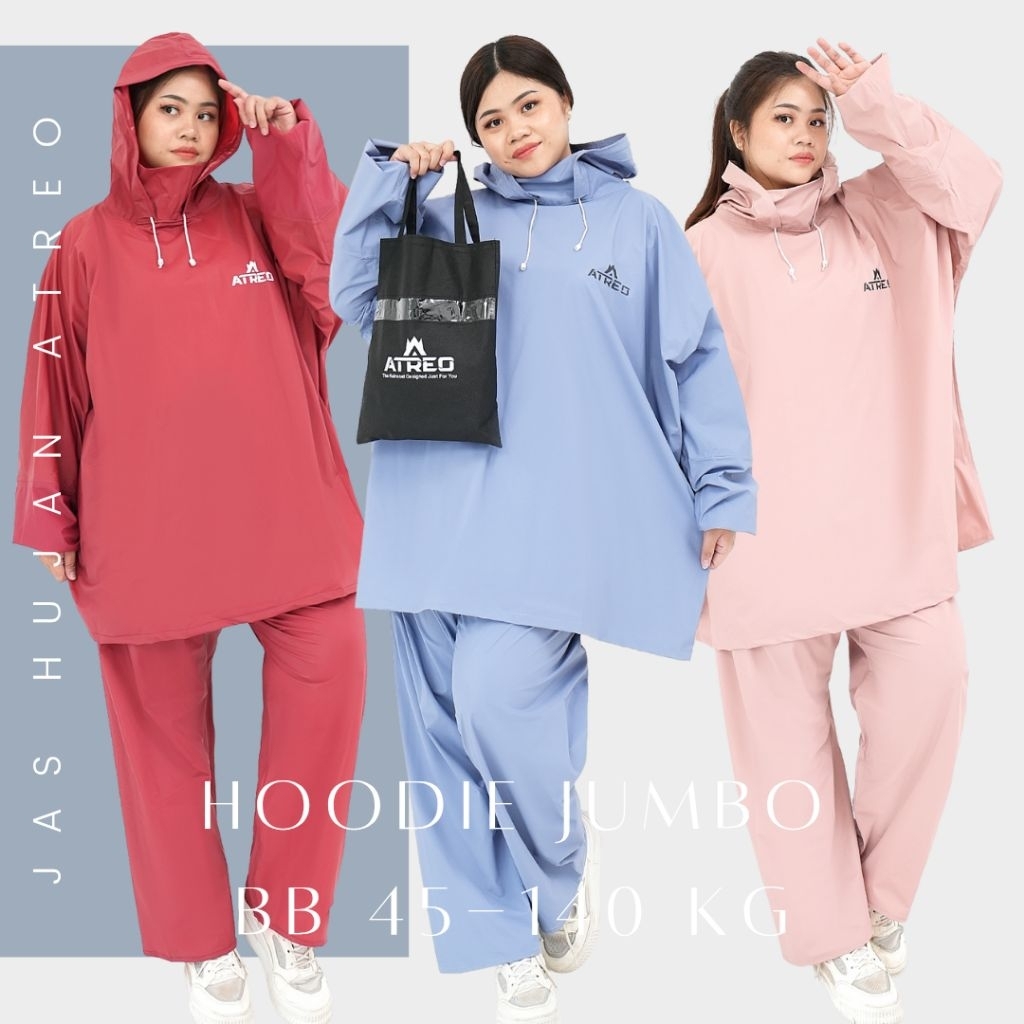 Atreo Hoodie Raincoat Super Jumbo Big Size Thick Durable Anti-Seepage Harga 110,000 rupiah*Gratis Ongkir