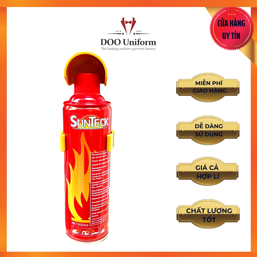 Bình cứu hoả, ᴄhữa cháy, loại cầm tay mini 500ml FIRE dạng sịt bọt, cam kết chính hãng, hàng chất lượng cao