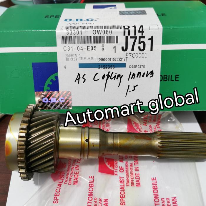 MAIN DRIVE GEAR GIGI 4 AS KOPLING INPUT SHAFT INNOVA 33301-OW060 -PUSYNONE Harga 1,155,000 rupiah*Gratis Ongkir