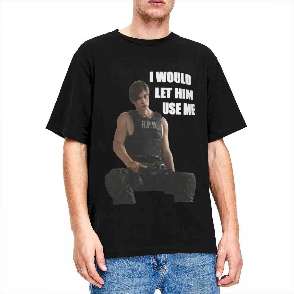 I Would Let Leon Use Me Men Women T Shirt Leon S. Kennedy Vintage Tee Shirt Short Sleeve Crewneck T-