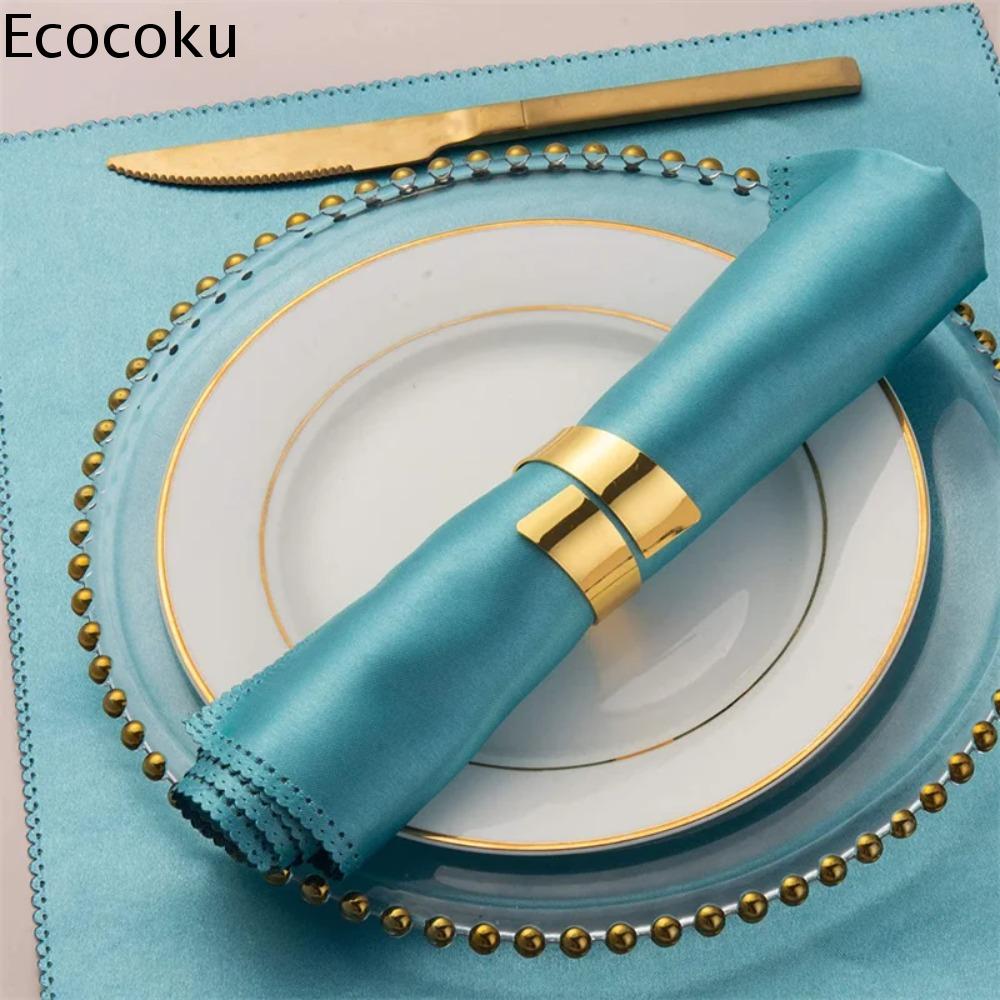 ECOCOKU Kim loại hợp kim Vòng Khăn ăn Mạ vàng Hình dạng chéo không đều Nhẫn treo khăn cưới Bền Vàng/Bạc Hộp đựng khăn ăn Tiệc tùng