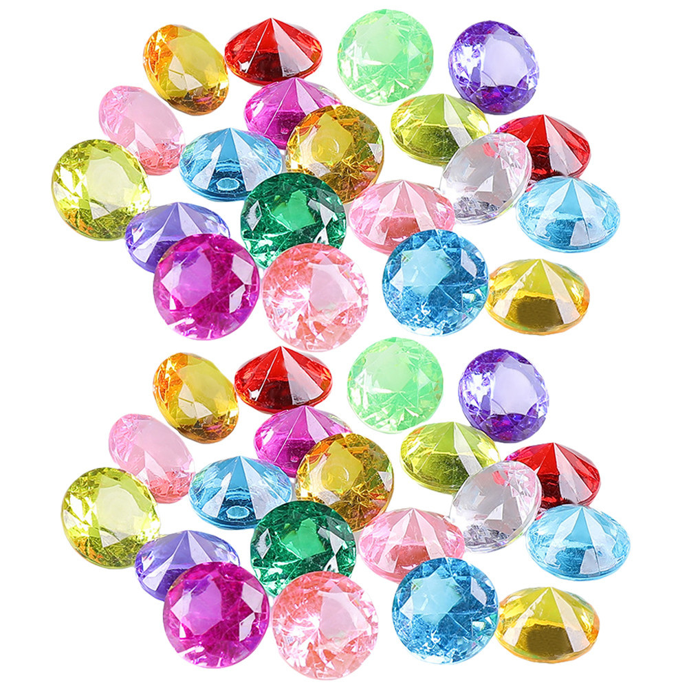 TroubleMaker 60 pieces of diving gemstones, fake acrylic diamonds, swimming pool, summer gemstones, underwater children's swimming toys ราคา 70 บาท*ส่งฟรี