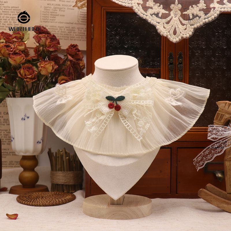 Cổ Yếm thú cưng dễ thương với thiết kế ren hoa cho chó và mèo