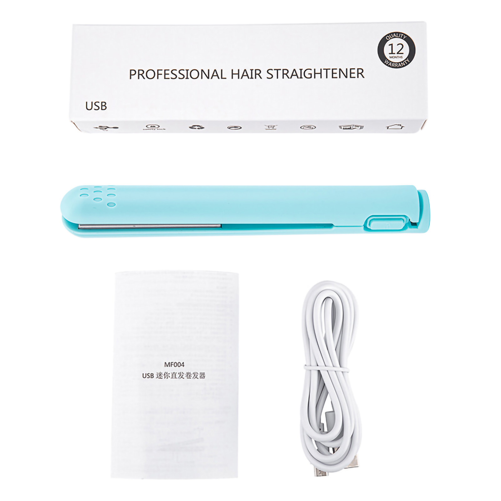 Mini 2 in 1 Tóc Tóc & Máy uốn tóc - USB SECHARGED, BẮT ĐẦU CERAMIC FASTING CERAMIC SẮT ĐỂ Du lịch và sử dụng hàng ngày
