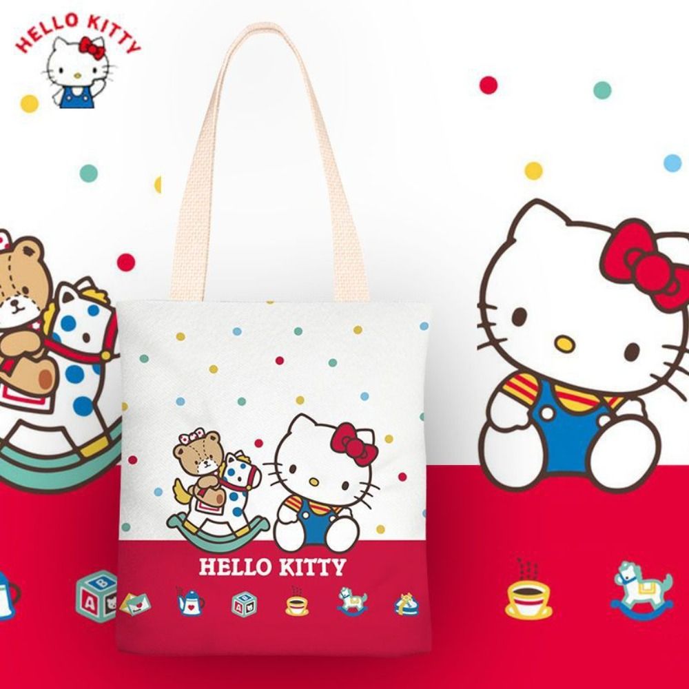 NIAOJIU Mèo kate Túi Vải Hello Kitty Hoạt hình Di động Túi tote Túi mua sắm Sức chứa lớn Túi xách đựng đồ Phụ nữ - 8