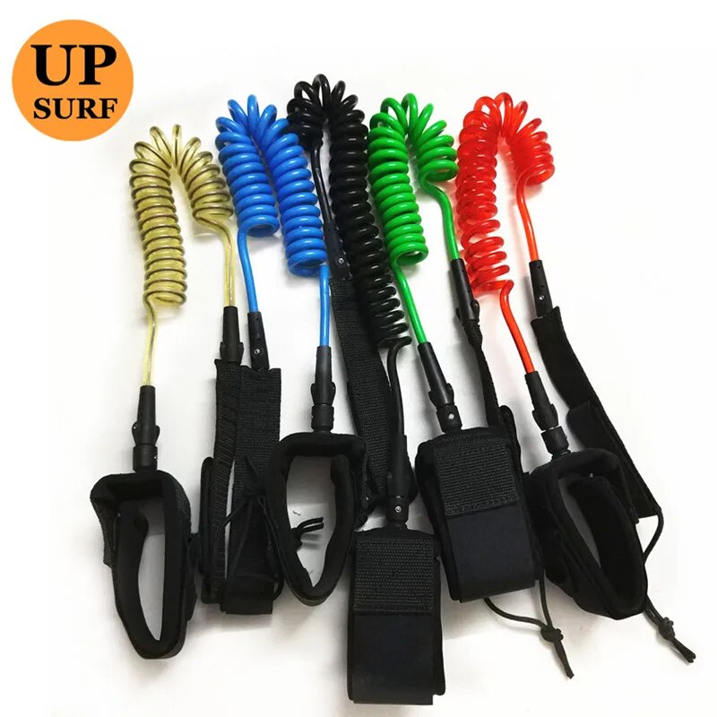 【New-store】 1pc Coiled Leash 8ft-12ft Surf Leash 8mm Black/blue/green/orange/red/transparent Color F