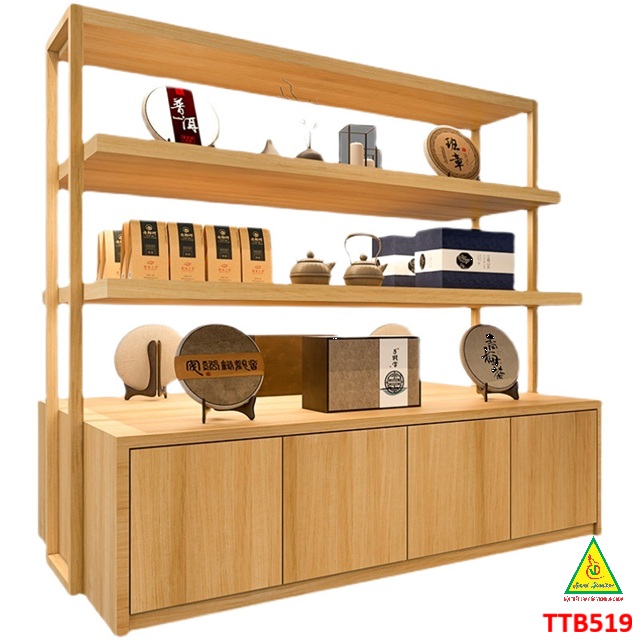 TỦ KỆ TRƯNG BÀY SẢN PHẨM GỖ HIỆN ĐẠI TTB519 - NỘI THẤT LẮP RÁP VIENDONGADV