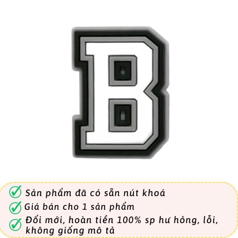 JIBBITZ,STICKER,CHARM CHỮ CÁI - SỐ gắn dép sục,dép cá sấu - 4
