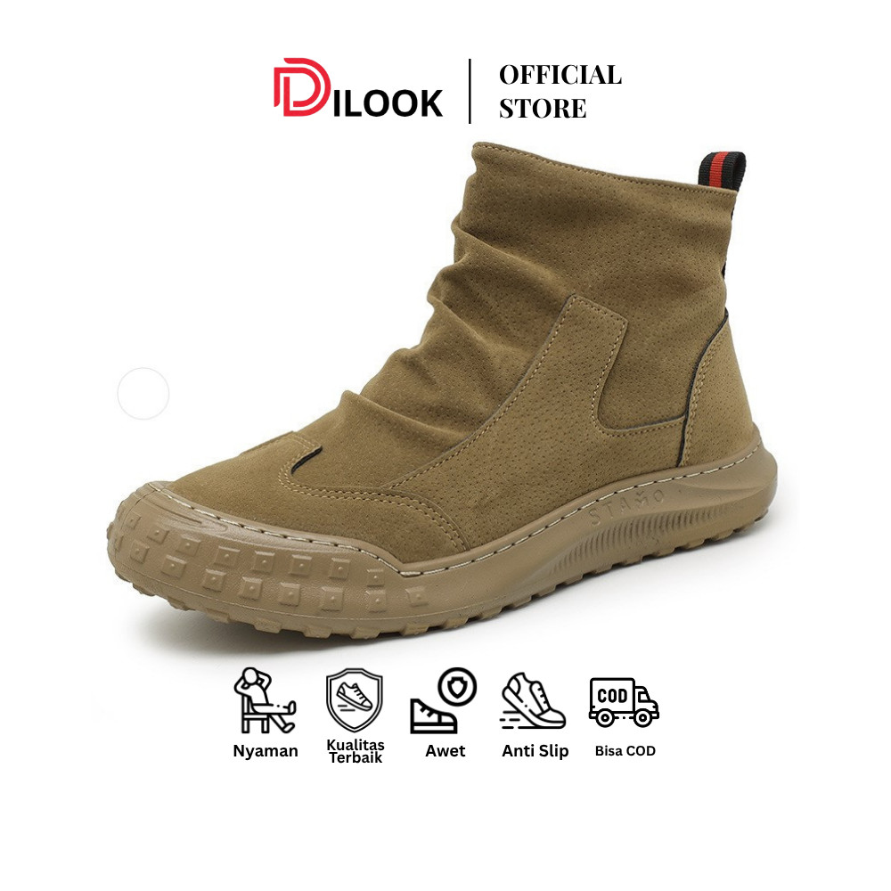 DILOOK S043 Sepatu Kerja Pria Casual Sneakers Boots Pria High Fashion Outdoor Shoes