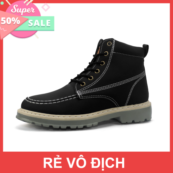 [Big SaLe]Giày Bốt Cổ Cao Nam BCC008 Đen