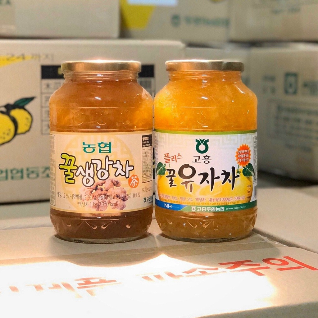 Mật ong chanh đào mẫu mới hũ 1kg - Hàn Quốc 🇰🇷.