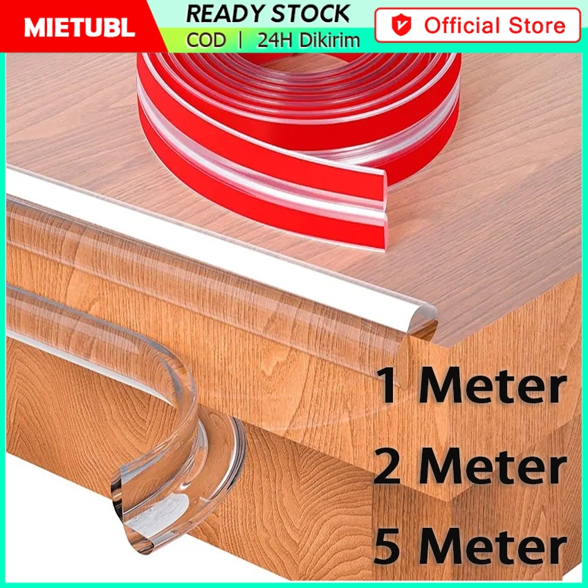 5Meter Lis Bumper Strip Pinggiran Meja Pelindung Tepi Meja / Karet Pelindung Pengaman Tepi Pinggiran Sudut Meja Perabot Furniture Silicone Protecto Rubber Transparan Pengaman Siku Meja / Karet Silikon Pengaman Sudut Bayi