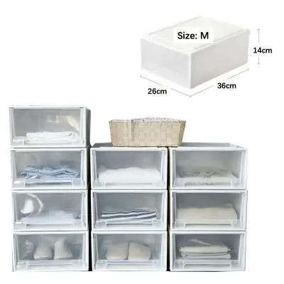 【SG Local Stock】 Wardrobe Organizer Plastic Storage Boxes Storage Box Toy Storage Organiser Stackable Storage Boxes Closet Organizer Shoe Box Kids Storage with Lids Multi-purpose with Wheels Large Containers Bins