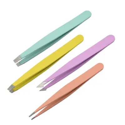 SHEDE High Quality Professional Stainless Steel Face Harmless Hair Pluckers Clip Slanted and Tip Point Makeup Tools Eyebrow Trimmer Fine Hairs Puller Eye Brow Clips Eyebrow Tweezer
