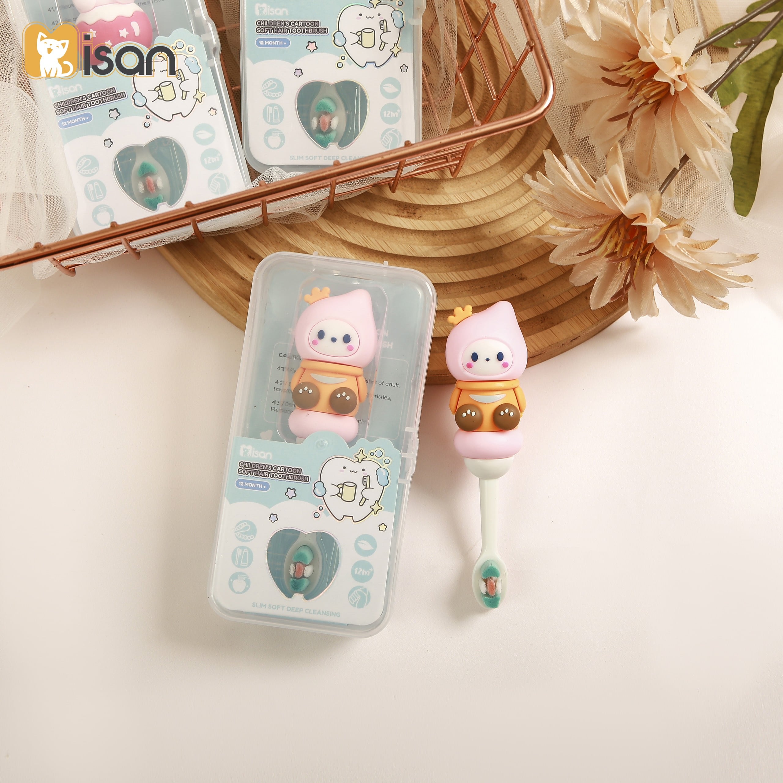 Bán chải đánh răng Misan hình Thú To cầm chắc tay cho bé Bebi123shop